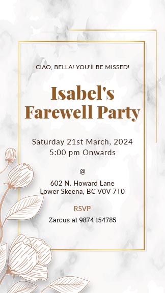 Free Farewell Party Invitation Instagram Story Template