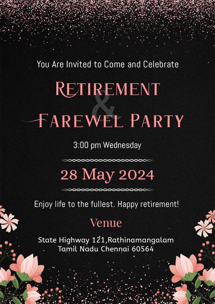 Colourful Retirement And Farewell Party Invitation Template