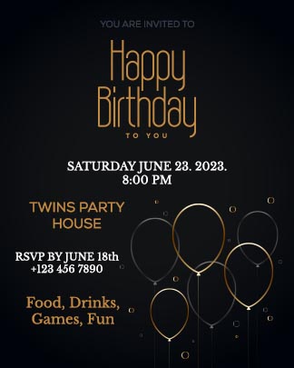 Birthday Party Free Invitation Card Download