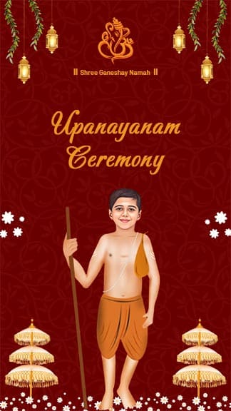 Floral Upanayanam Invitation Instgram Story Templates