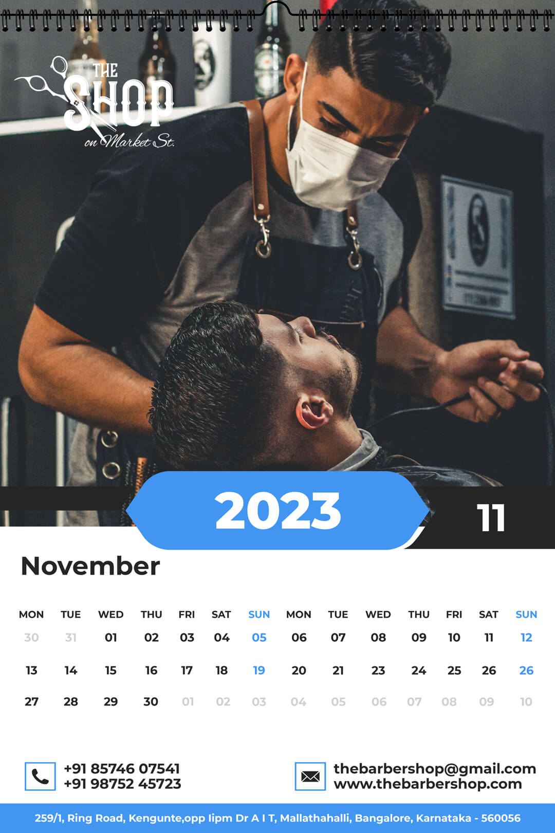 November 2023 Wall Portrait Calendar Template