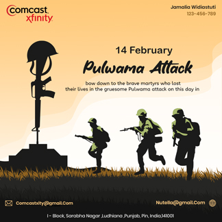 Yellow and white Pulwama Attack Daily Post Maker Template