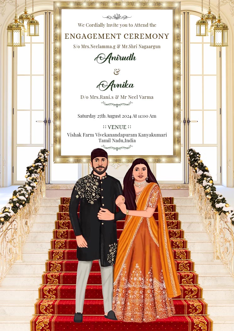 Engagement Invitation Template Royal Luxury Place