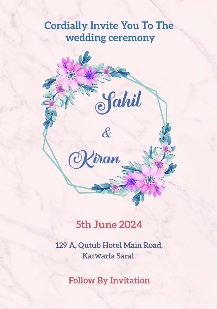 Floral Wedding Save the Date Invitation Card