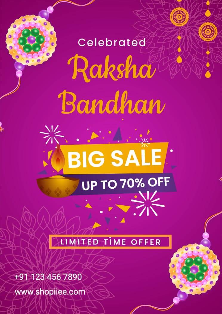 Raksha Bandhan Big Sale Offer Simple Flyer Poster Template
