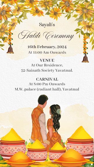Caricature Indian Wedding Invitation Story Template