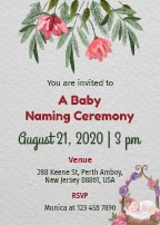 Simple Naming Ceremony Invitation Card