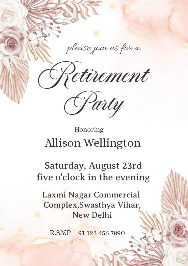 Happy Retirement and Farewell Party Invitation Card