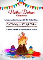 Holika Dahan Ceremony Invitation Card