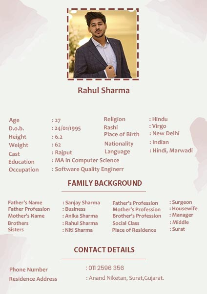 The Perfect Biodata Template for Marriage - Crafty Art