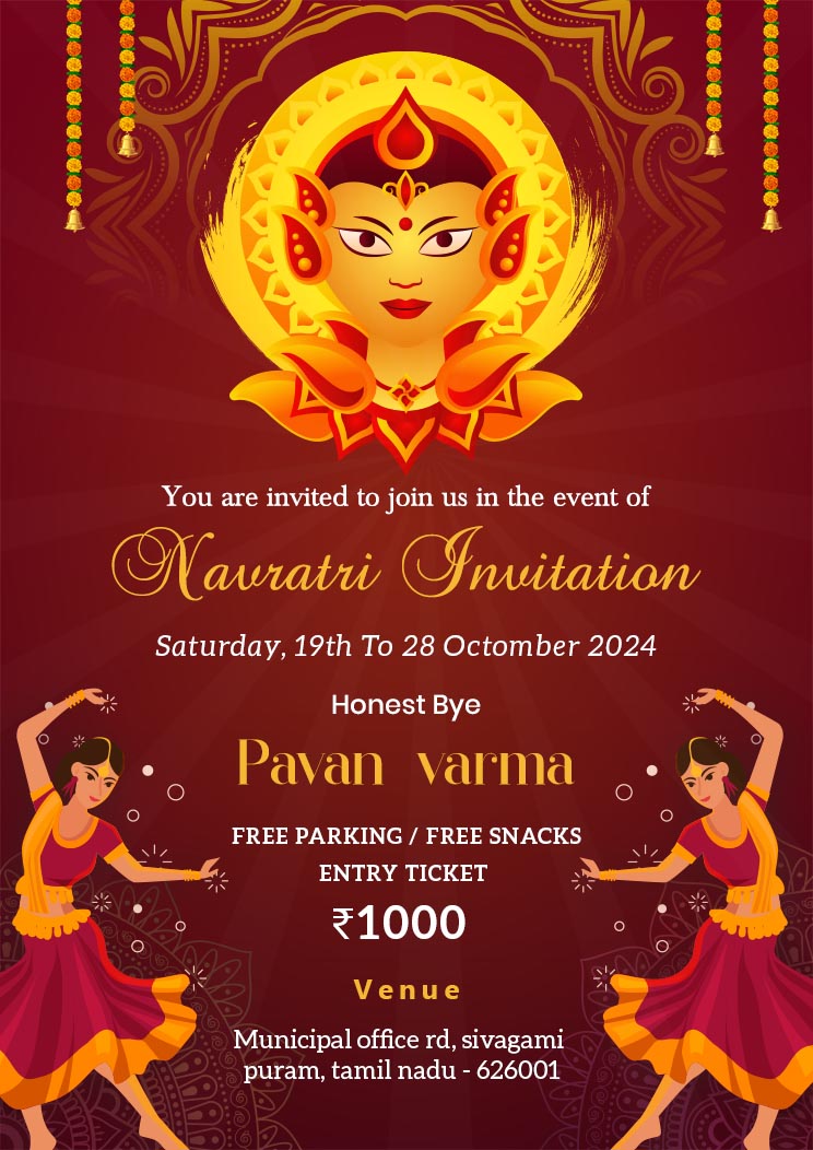 Navratri Invitation Card Download
