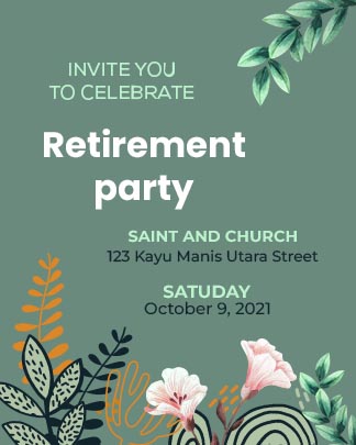 Retirement Party Invitation Template portrait