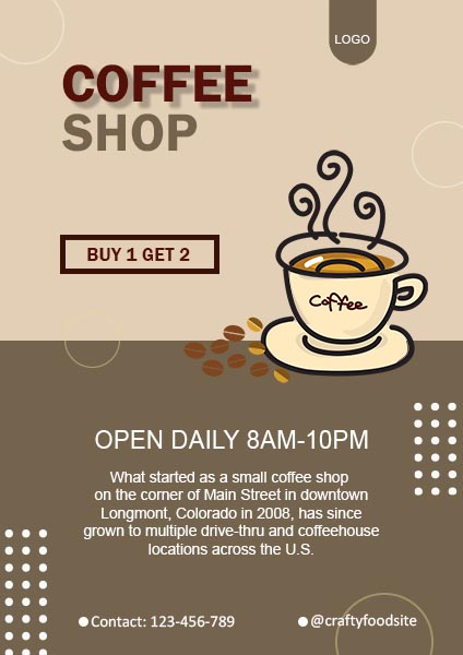 Free Coffee Shop Offer Poster