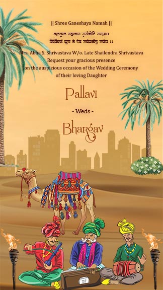Traditional Rajasthani Wedding Invitation Template