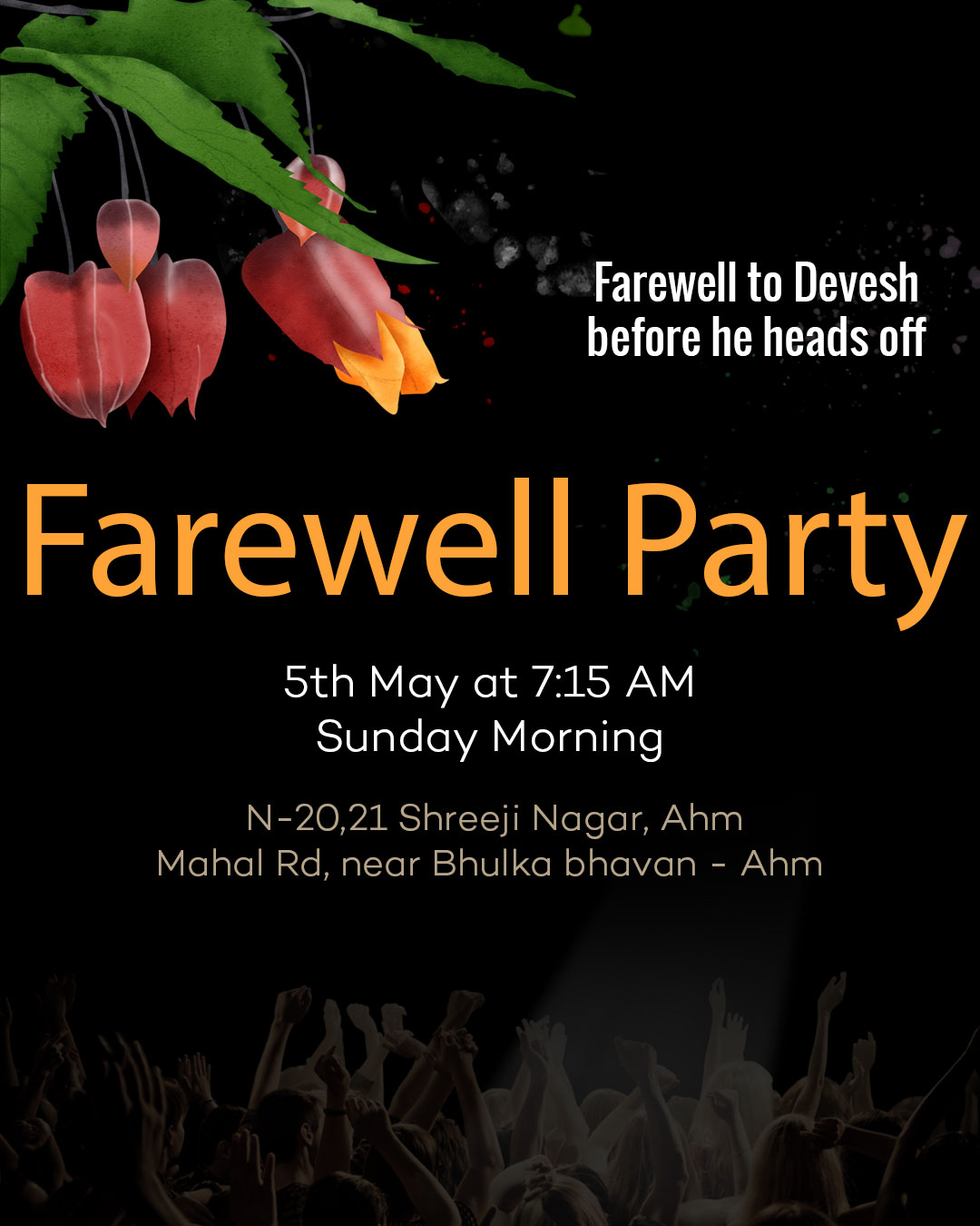 Farewell Party Invitation Portrait Template