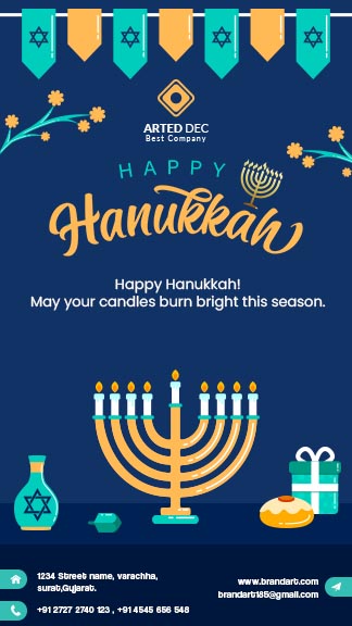 Happy Hanukkah Marketing Instagram Story Template