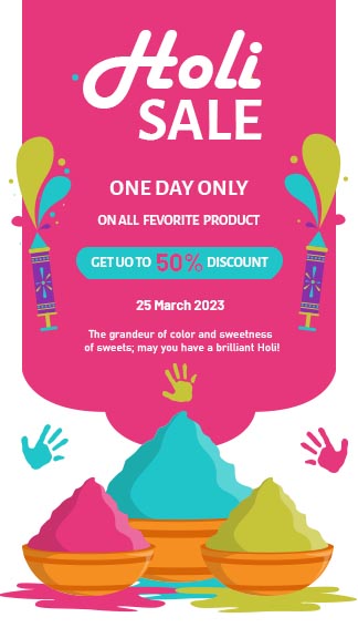 Holi Discount Instagram Story Template