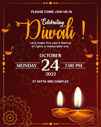 Celebrating Diwali Party Invitation Post
