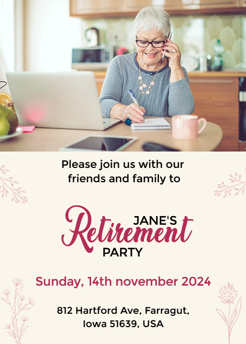 Retirement Party Invitation Card Maker Template