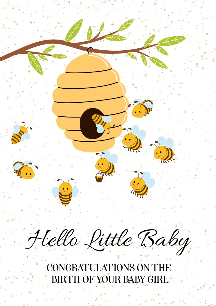 Hello Little Baby Congratulation Card