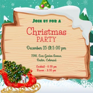 Simple Merry Christmas Party Invitation Card