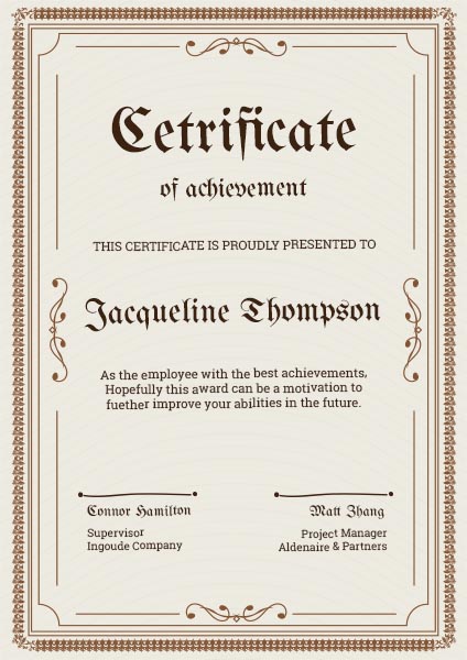 Download Achievement Certificate Template