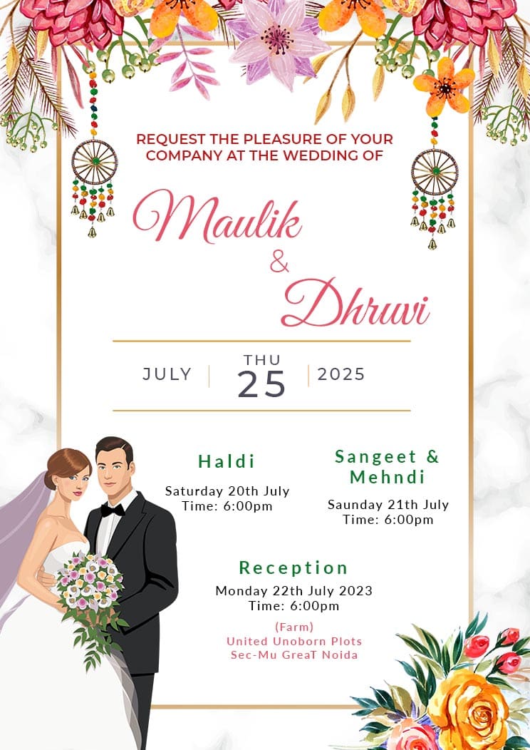 Get Floral Wedding Invitation Card