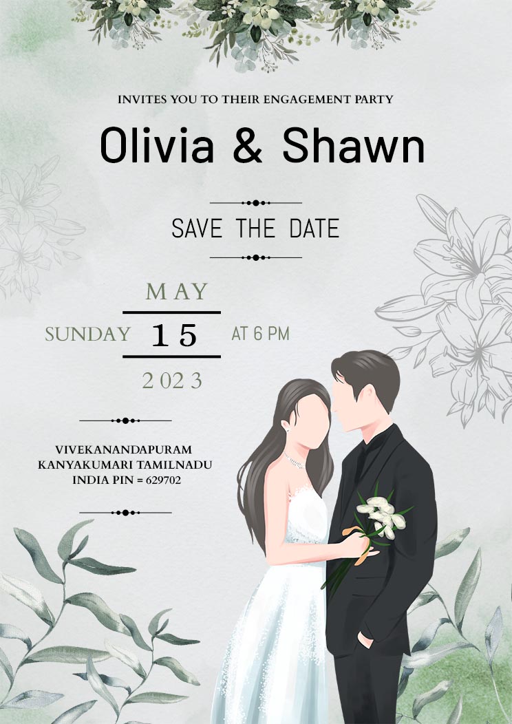 Modern Engagement Ceremony Party Invitation Template