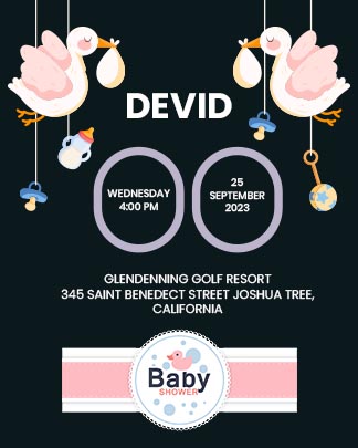 Baby Shower Colorful Invitation Template