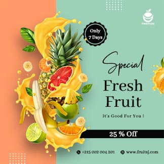Fresh Delicious fruits Instagram Post Template