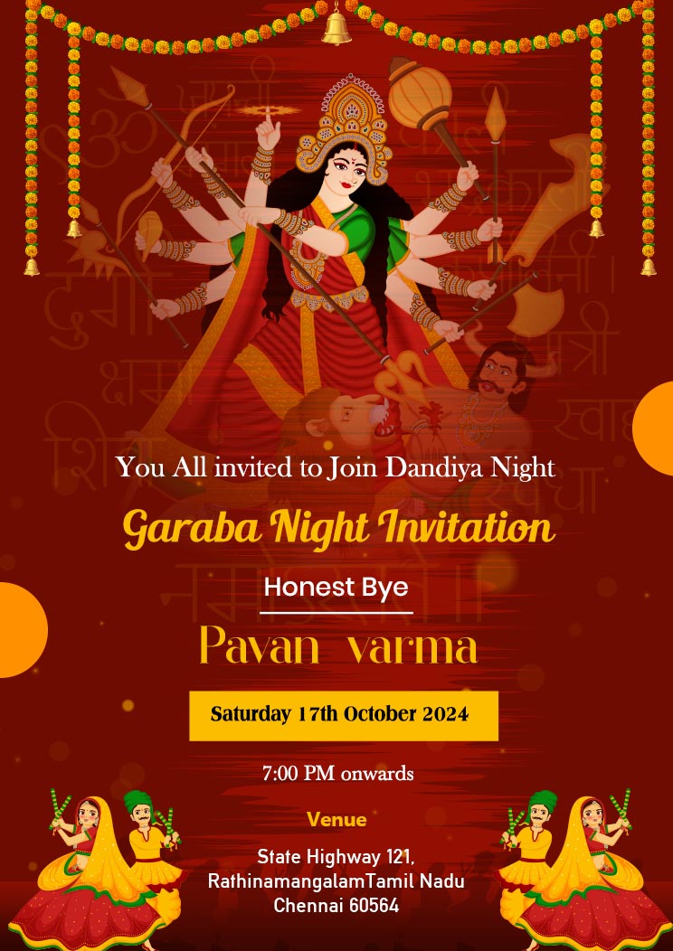 Garba Night Invitation Template