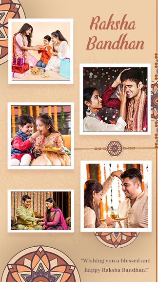Happy Raksha Bandhan Photo Collage Simple Instagram Story
