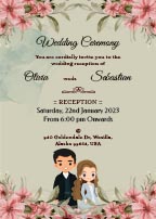 Caricature Wedding Invitation Card