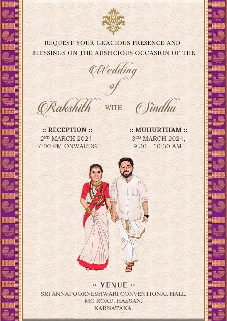 Download Indian Caricature Wedding Invitation Card