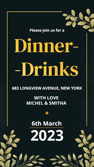 Dinner And Drinks Party Instagram Invitation