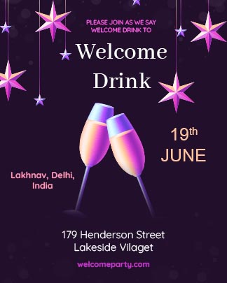 Welcome Drink Party Invitation Card
