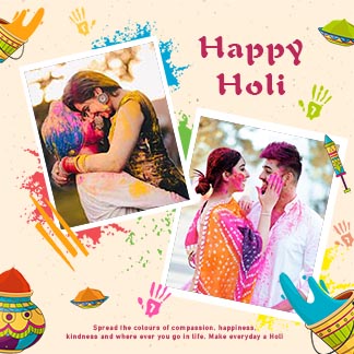 Happy Holi And Dhuleti Photo Collage Instagram Post