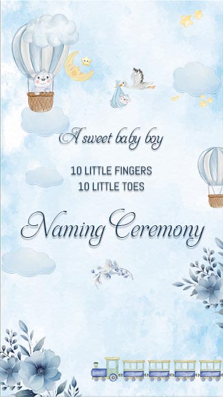 Get Caricature Naming Ceremony Invitation Card