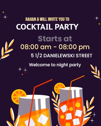 Portrait Cocktail Party Invitation Card