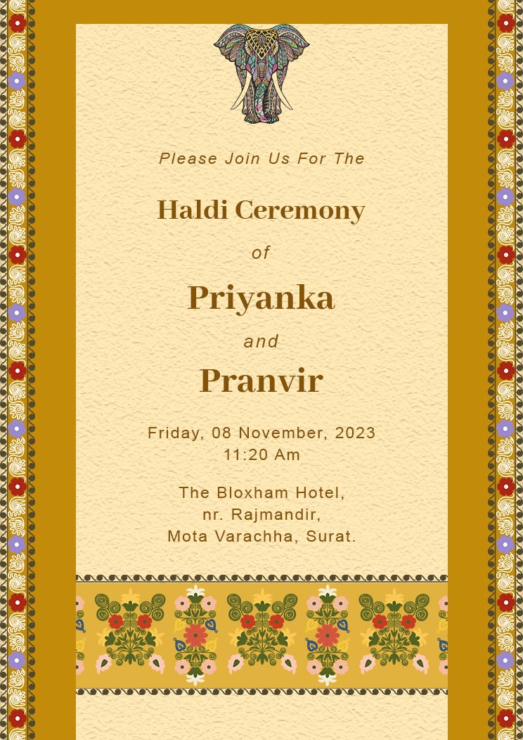 Editable Traditional Wedding Invitation Card