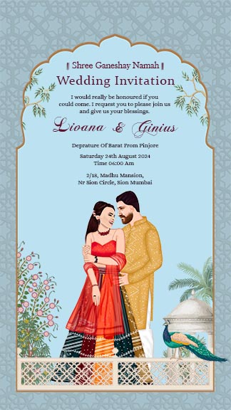 Shareable Caricature Wedding Invitation Instagram Story Template