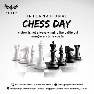 Free International Chess Day Daily Branding Post
