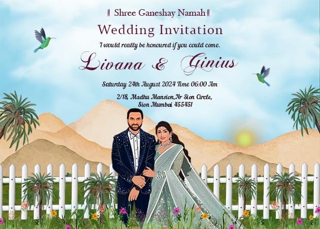 Beautiful Wedding Invitation Landscape Template
