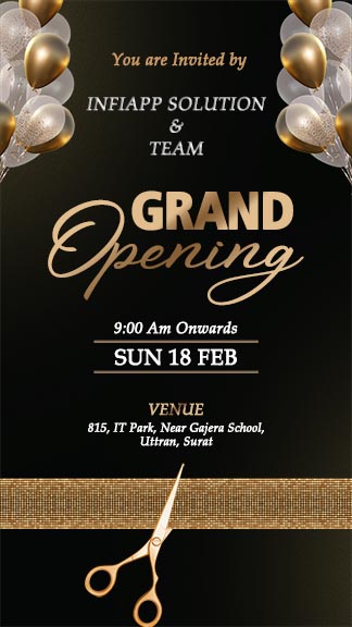 Opening Ceremony Invitation Card with Golden