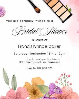 Bridal Shower Invitation Portrait Card