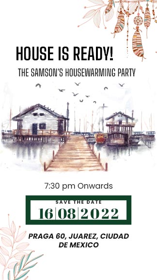 Housewarming Party Instagram Story Invitation Template
