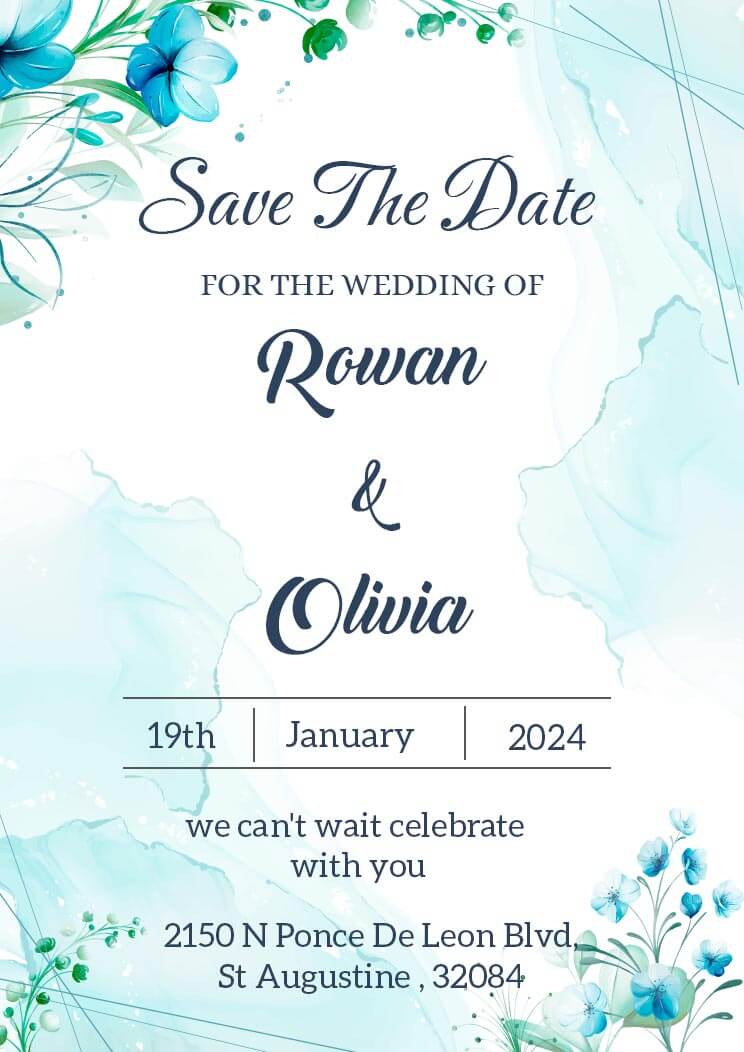 Save The Date Wedding Ceremony Invitation Card