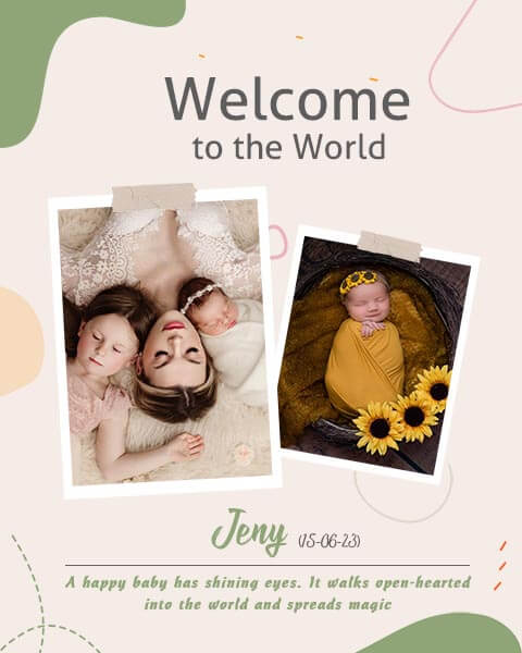 Welcome Baby Collage Story Maker Template