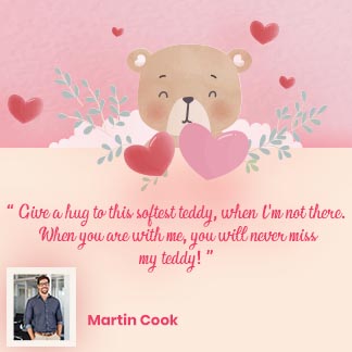 Pink and Wheatfield Background Style Illustration and Love Floral Creative Teddy Day Instagram Post Quotes Template