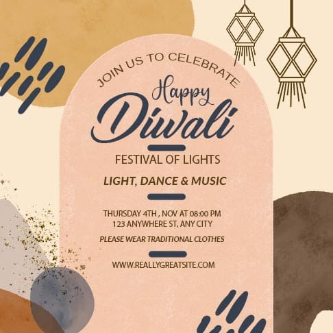 Free Diwali Invitation Post Template